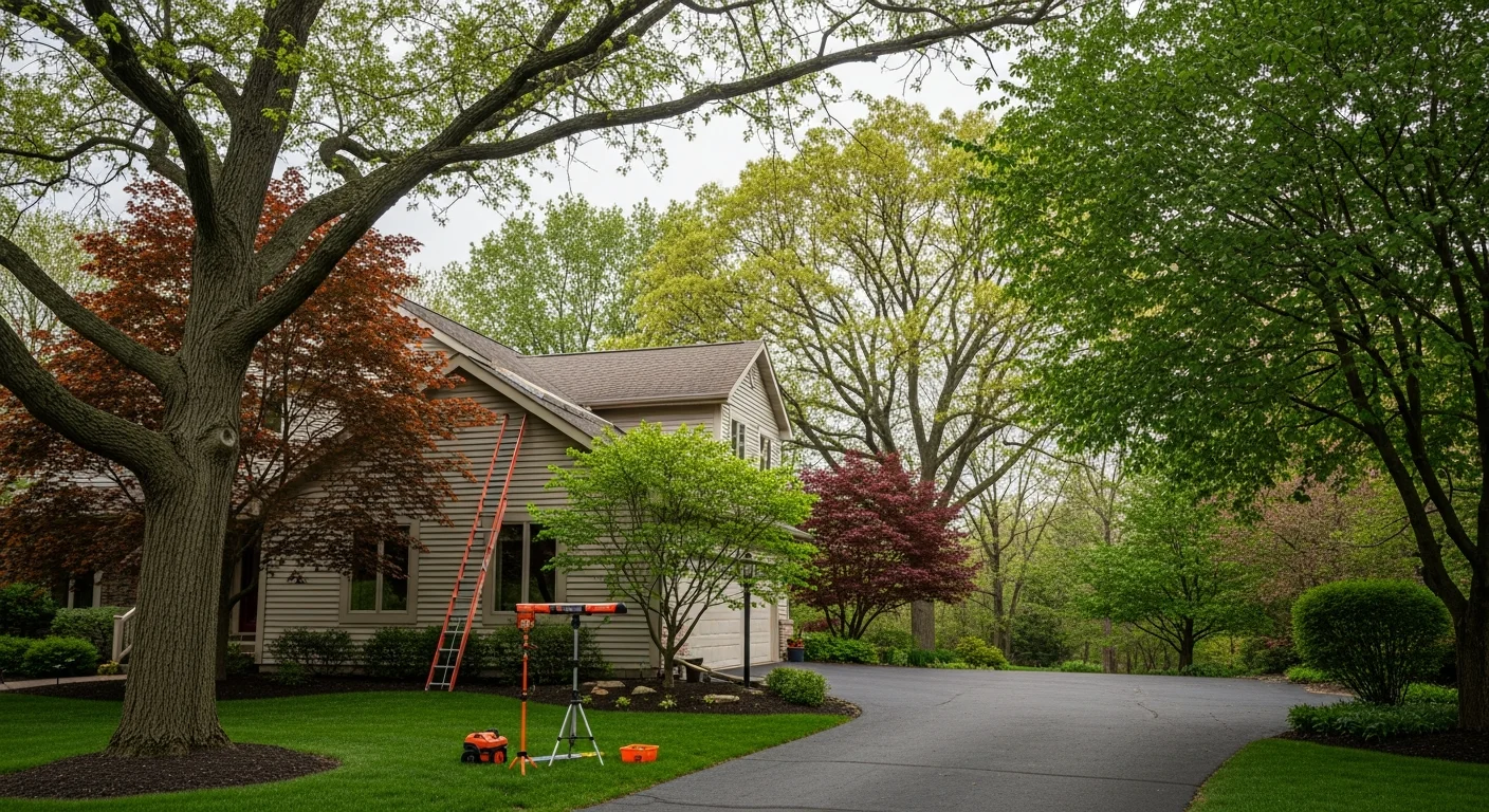 A well-maintained Ashland home with mature trees and a clean driveway, showing quality exterior work.