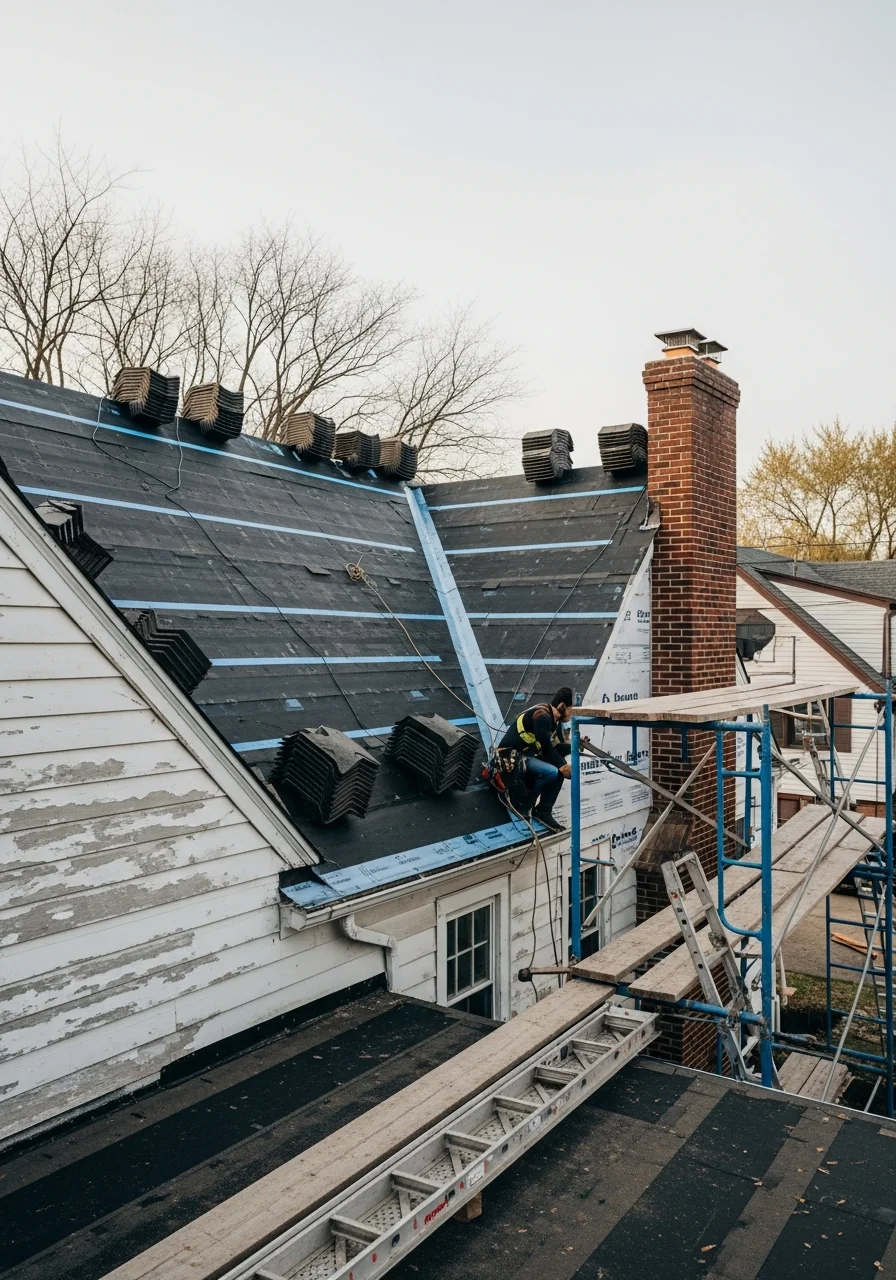 A skilled technician working on a residential property, representing professional service across Ohio.